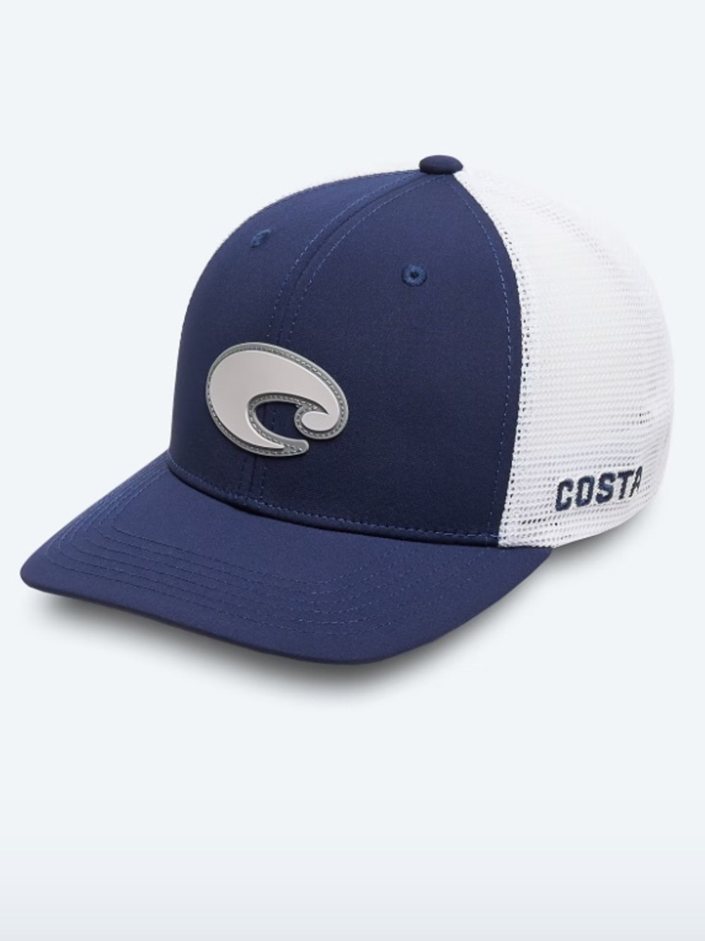 Costa Navy Blue/White Core Performance Mesh Snap Back Trucker Hat